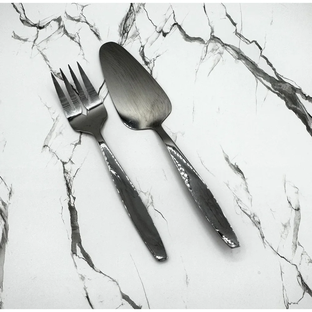 Vintage Crestmark Stainless Serving Set 2Pc MCM Japan Fork Pie Cake Server